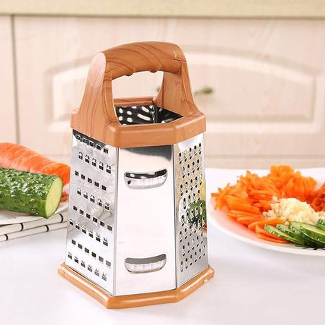 6-Sided Stainless Steel Large Grater for Cheese, Ginger, Vegetables Fruits and Vegetables