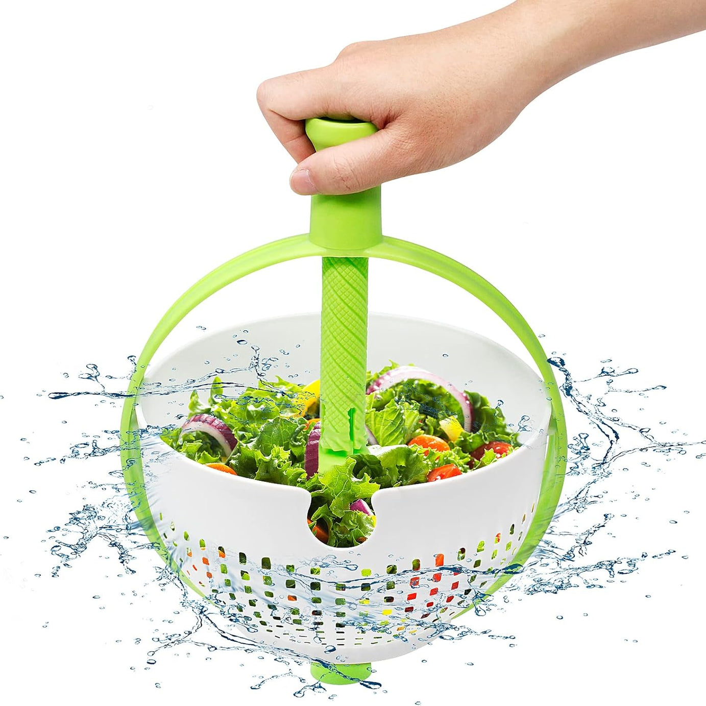 Quick and Easy Rotating Drain Basket, Vegetable Dryer, Fruit Washer